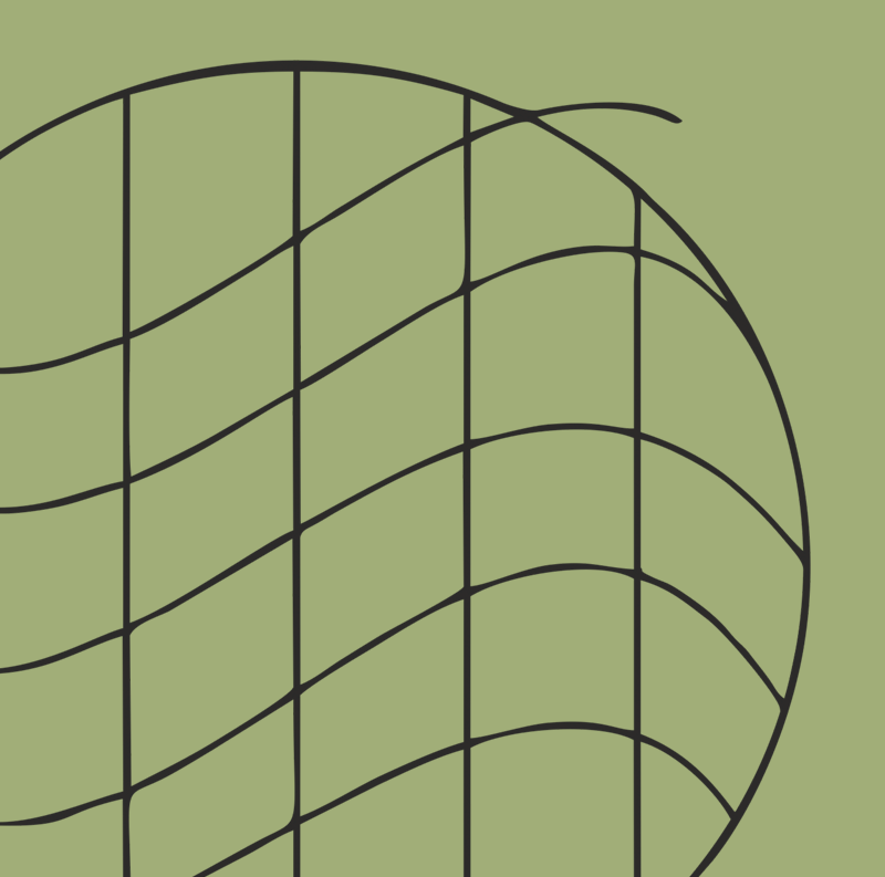 Logo projektu "Kultura dla klimatu": okrąg na nim siatka prostych pionowych i poziomych w kształcie fali oraz napis "Kultura dla klimatu"